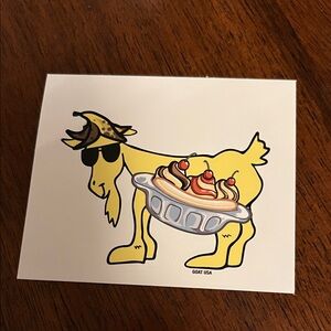 GOAT USA Yellow Dog Sticker with Sunglasses